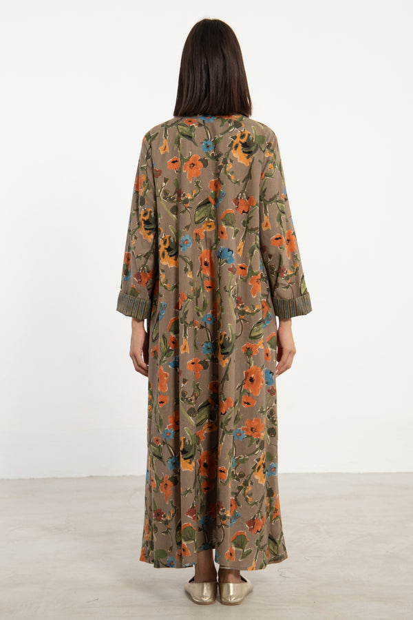 Hilal Cotton and Linen Blend Floral Dress