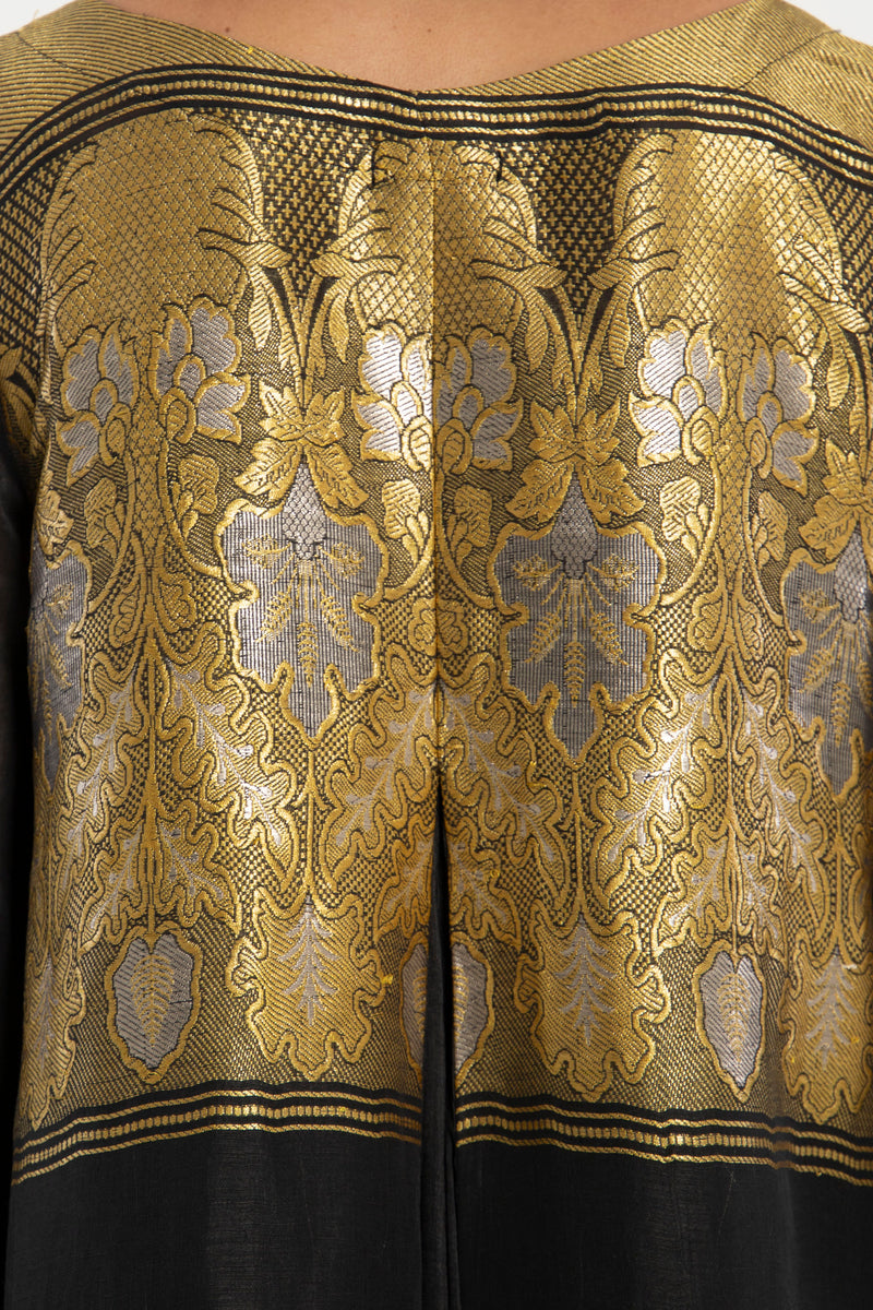 One-Of-A-Kind Souraya Silk Black and Gold Dress
