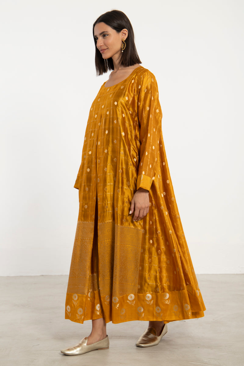 One-Of-A-Kind Souraya Yellow Silk Dress