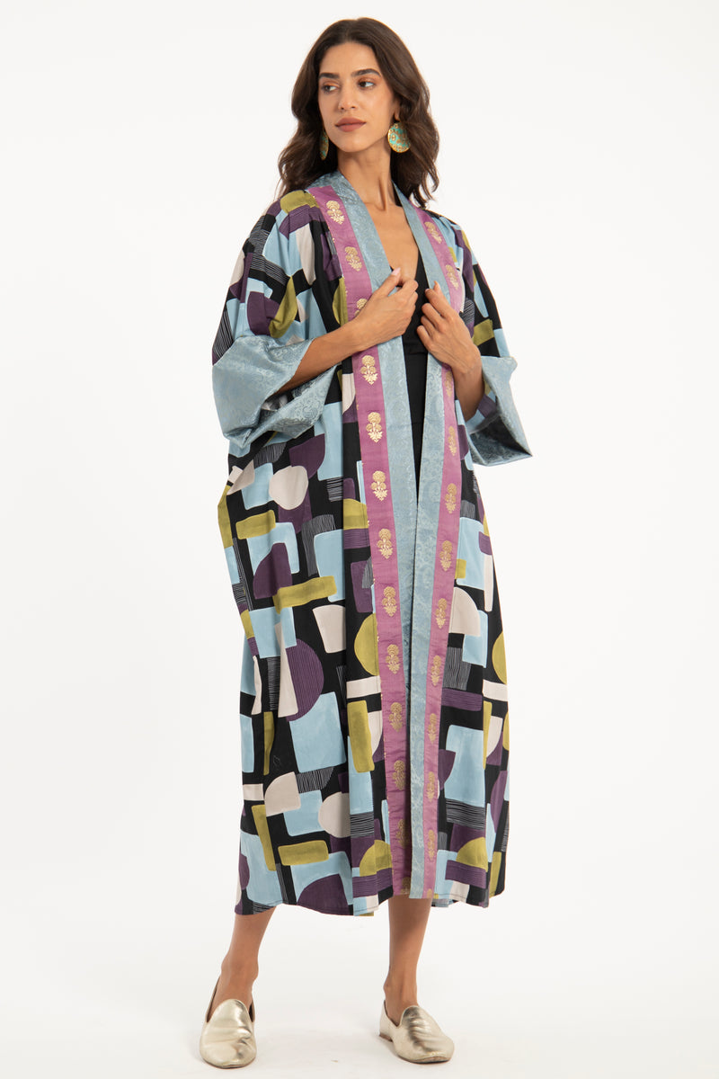 Yasma Cotton Geometric Abaya