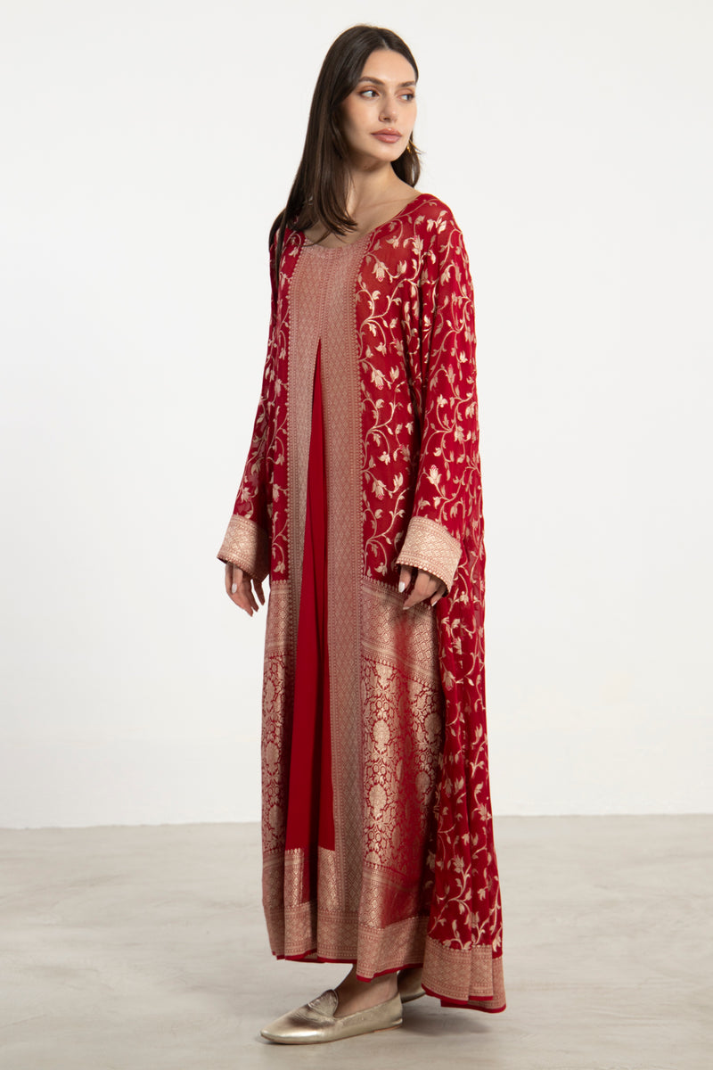 One-Of-a-Kind Souraya Dark Red & Gold Dress
