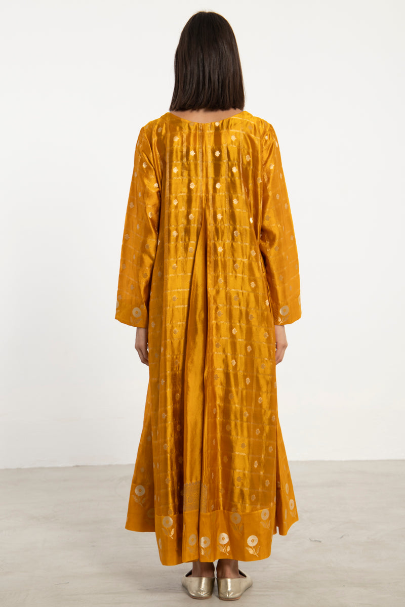 One-Of-A-Kind Souraya Yellow Silk Dress
