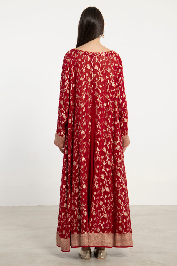 One-Of-a-Kind Souraya Dark Red & Gold Dress