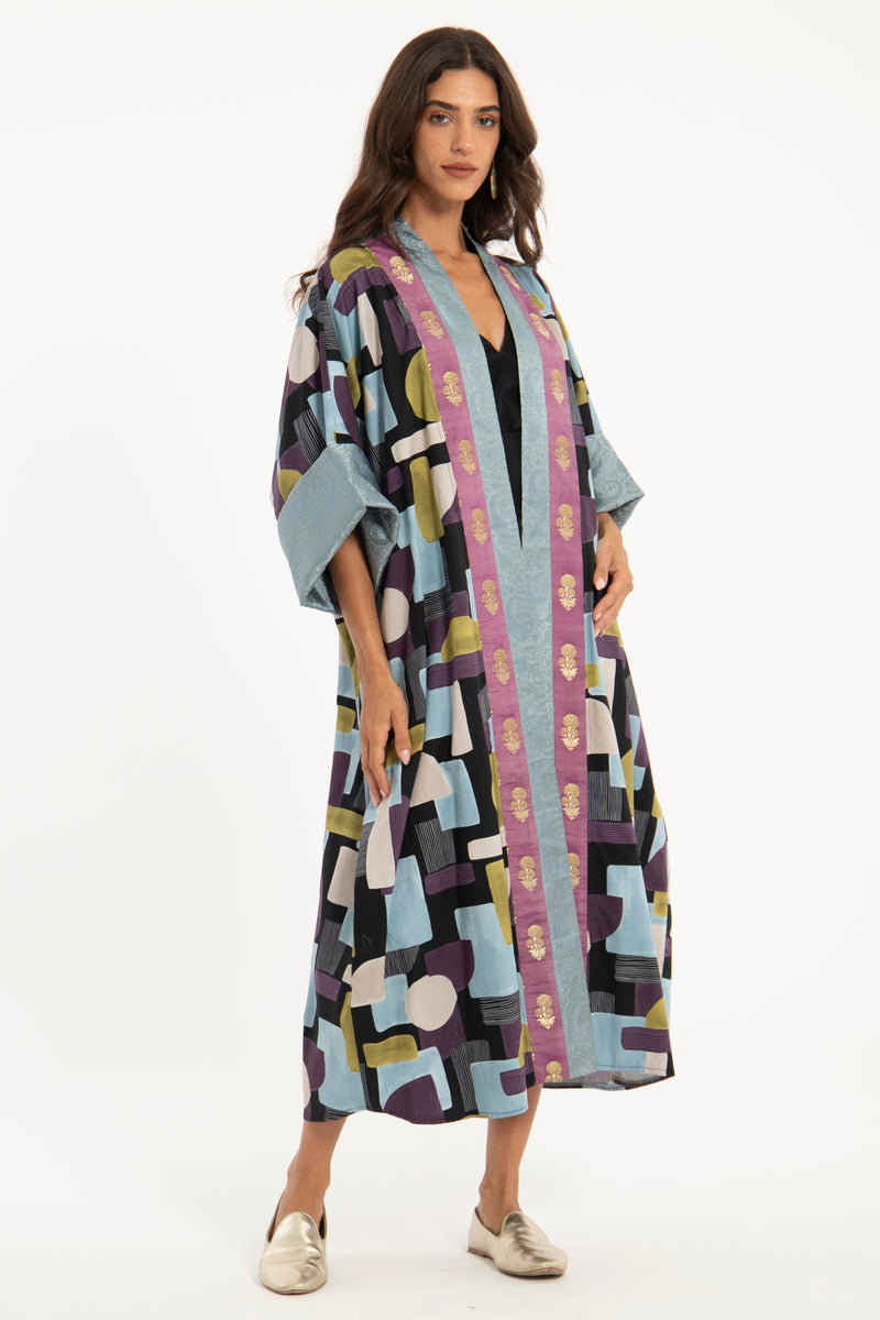 Yasma Cotton Geometric Abaya