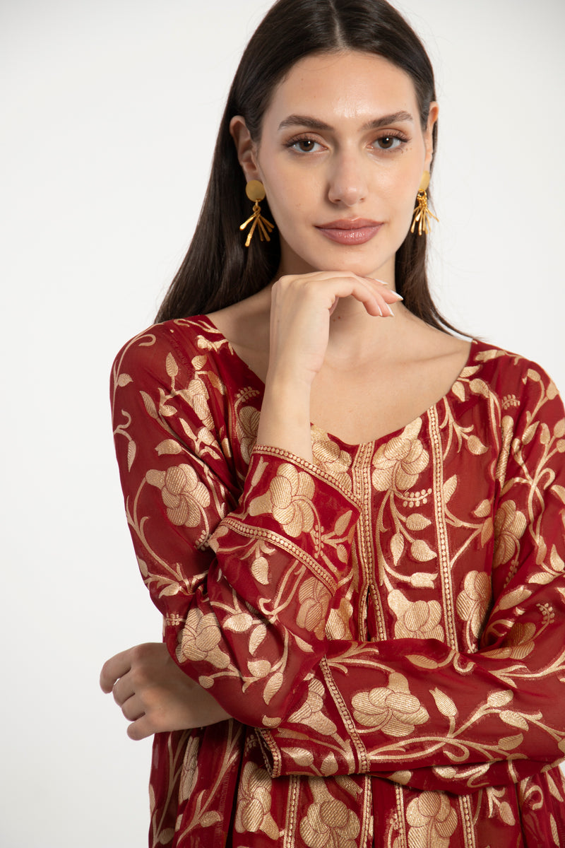 Souraya Handwoven Silk  Dress