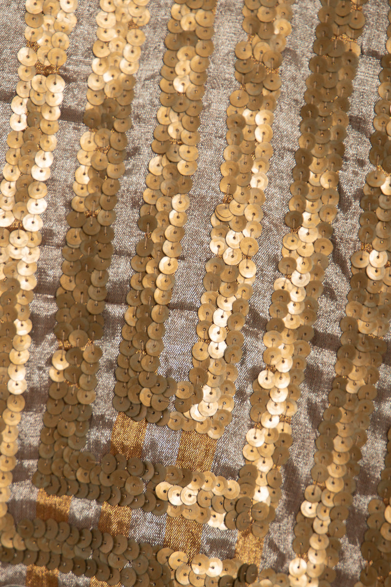 Elham Cotton Velvet Rust & Gold Dress