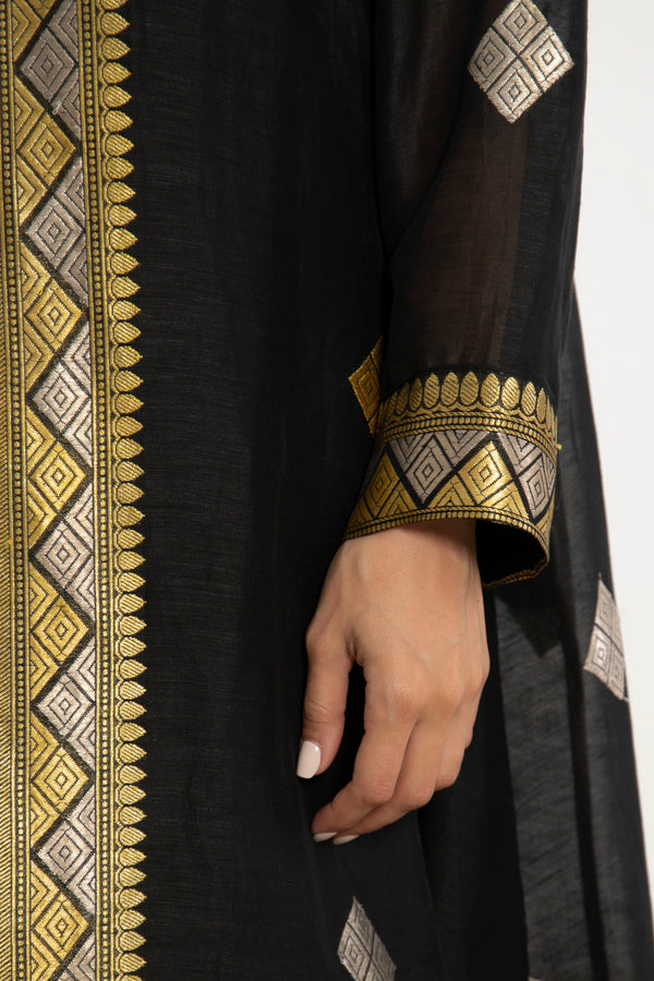 One-Of-A-Kind Souraya Silk Gold Diamond Dress