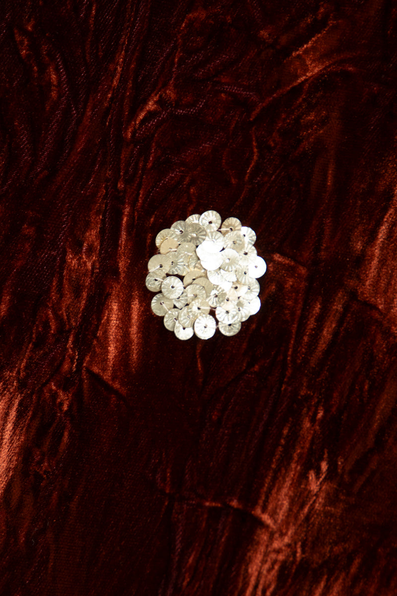 Elham Cotton Velvet Rust & Gold Dress