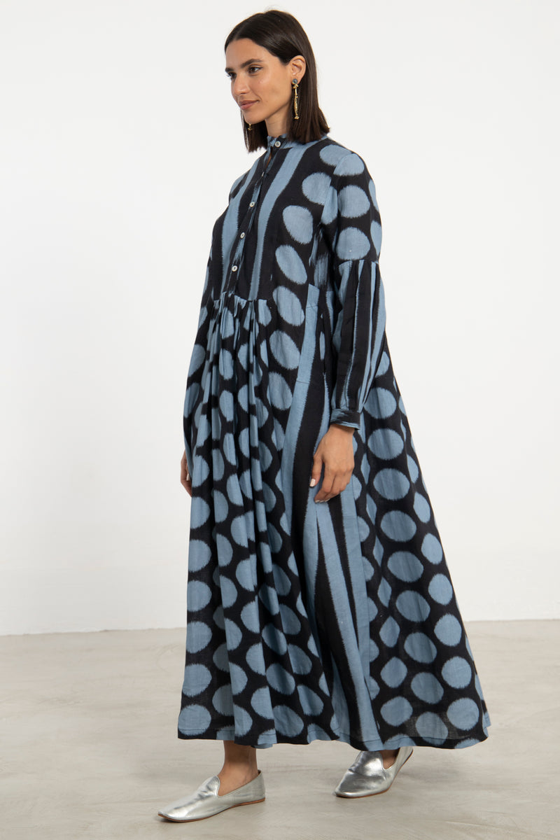 Katia Linen Lines Blue Dress