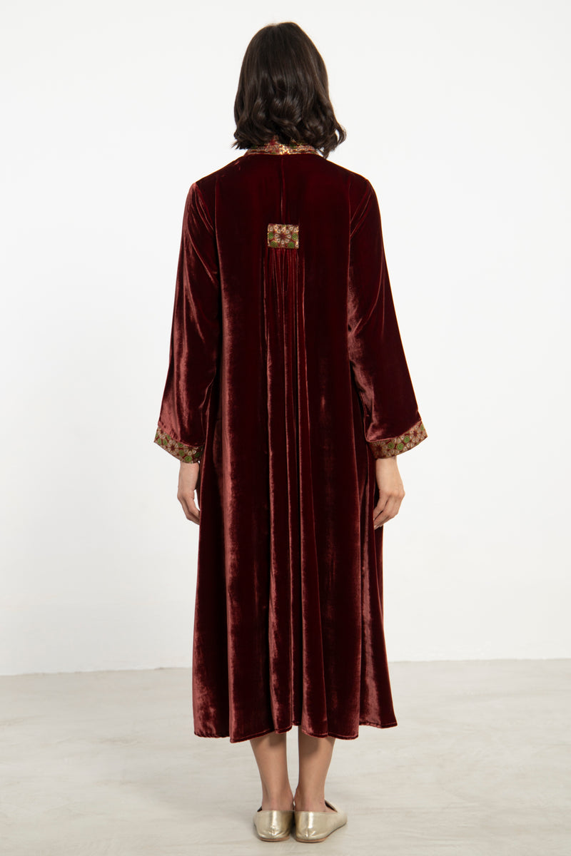 Jamila Velvet Burgundy Dress