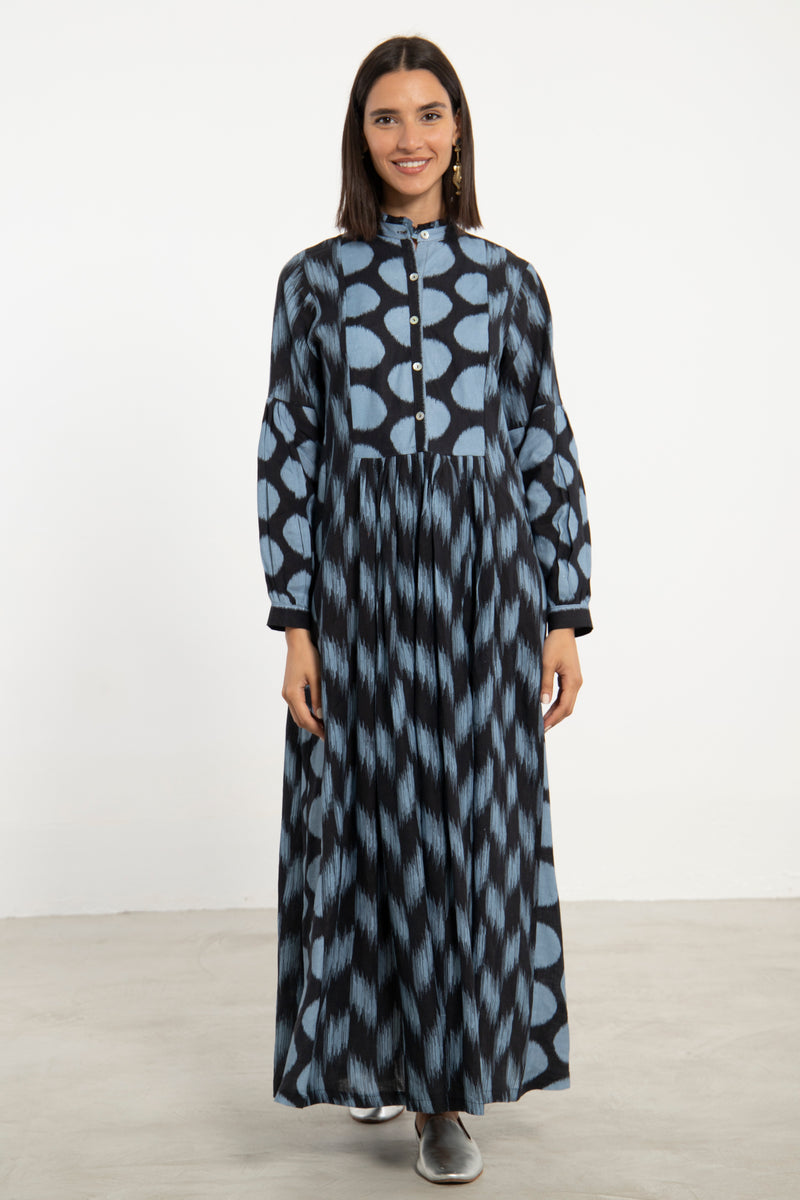 Katia Linen Circle Blue Dress