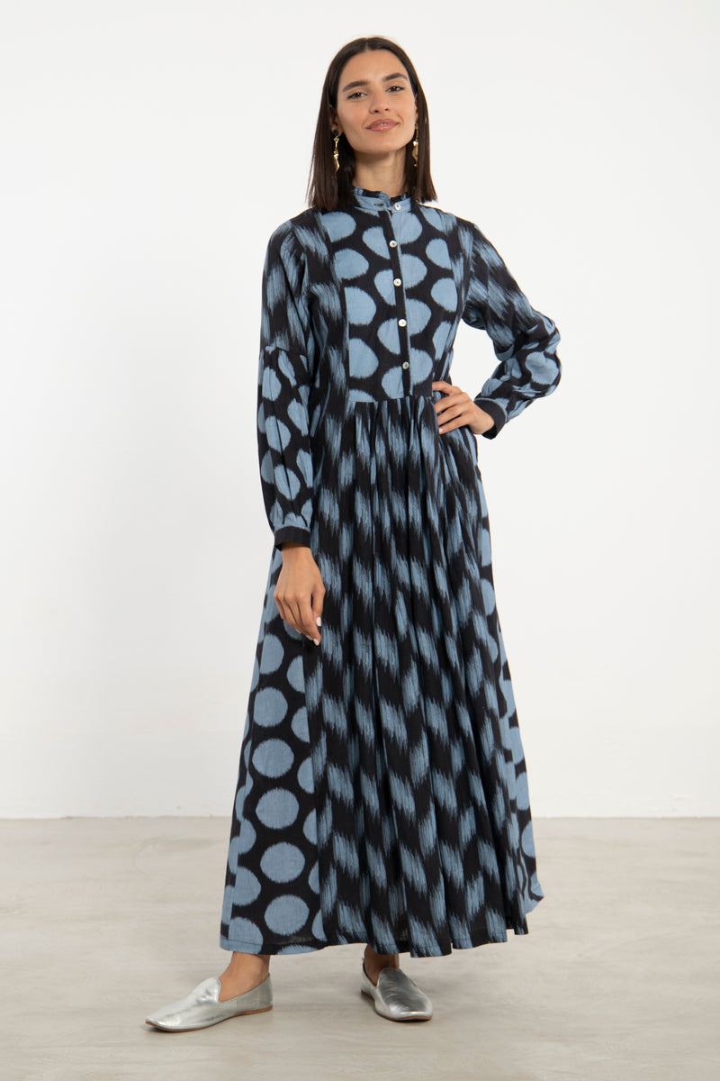 Katia Linen Circle Blue Dress