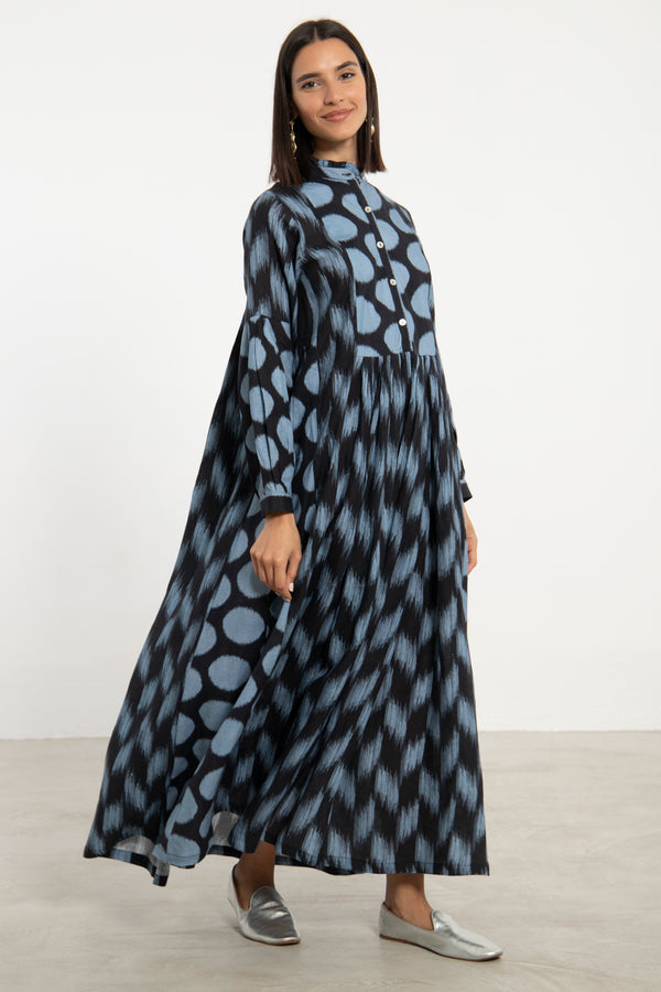 Katia Linen Circle Blue Dress