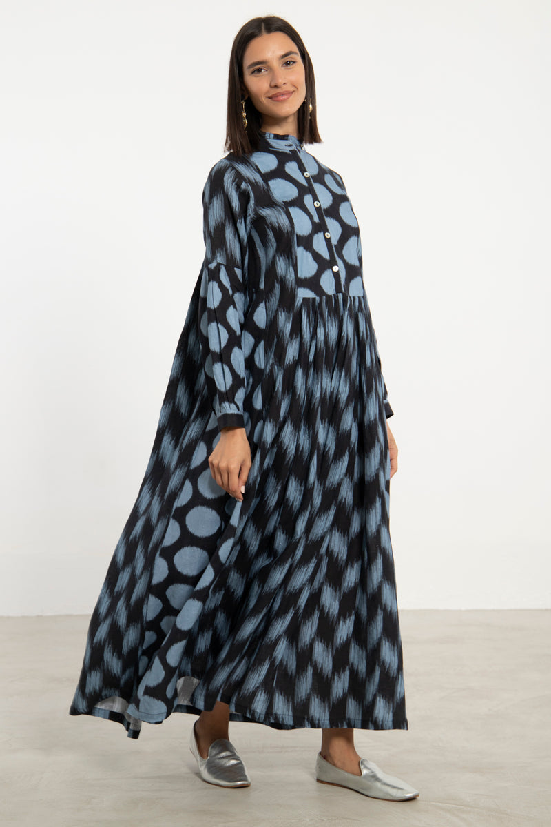 Katia Linen Circle Blue Dress