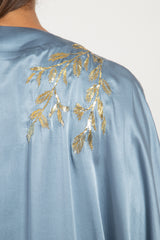 Darine Silk Blue Tareq Embroidered Gown