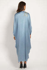 Darine Silk Blue Tareq Embroidered Gown