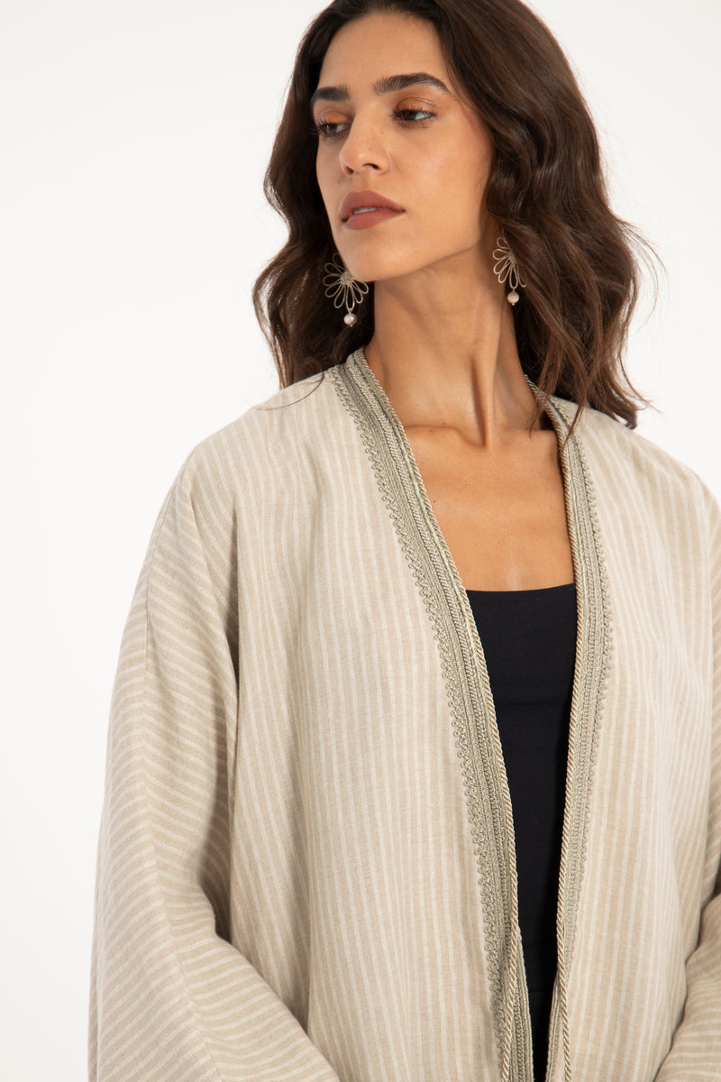 Classic Linen Beige Poncho