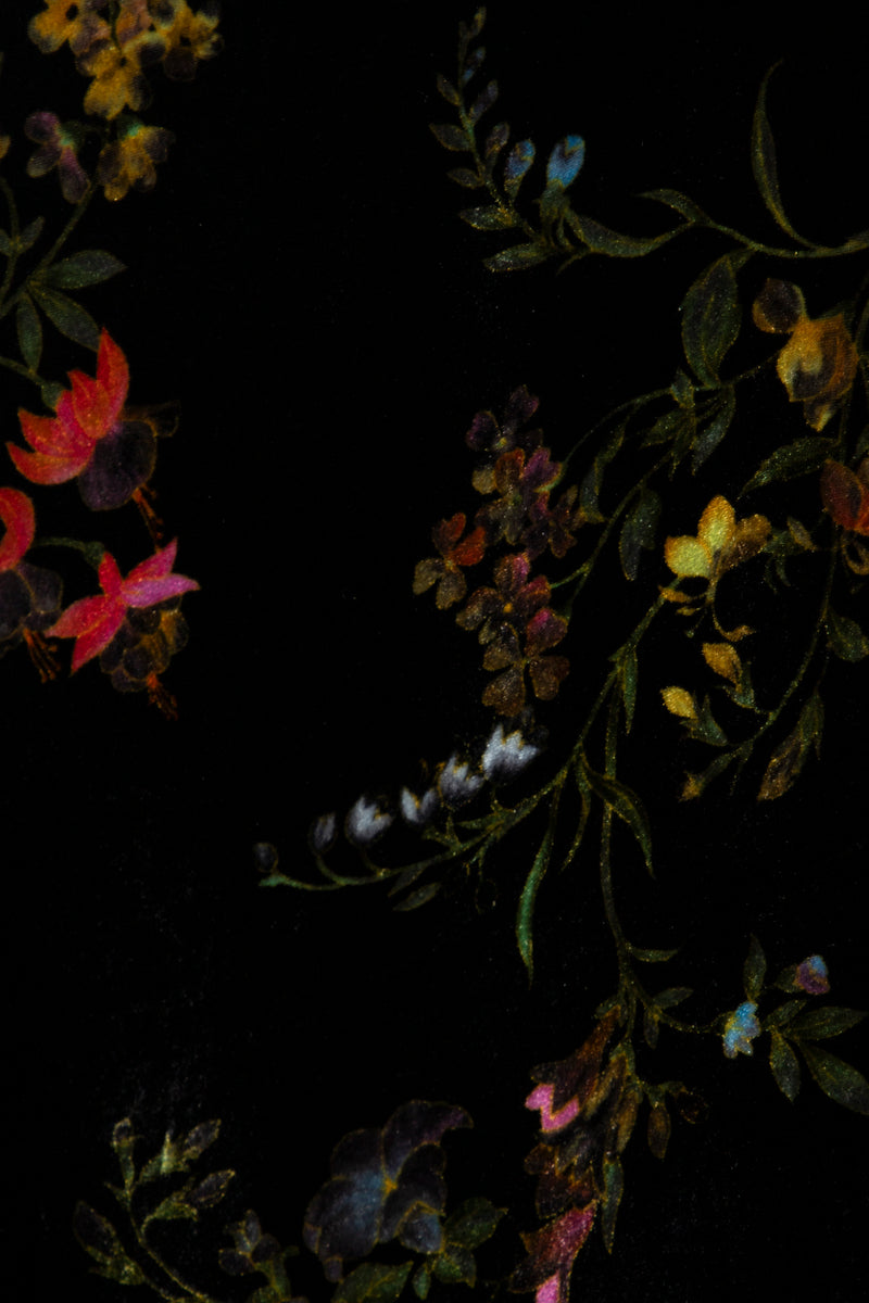 Cartage Silk Velvet Black Floral Kaftan