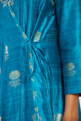 Chafa Silk Turquoise Dress