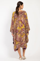 Yaman Silk Purple & Green Kaftan