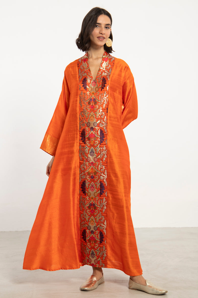 Basma Silk Orange Dress