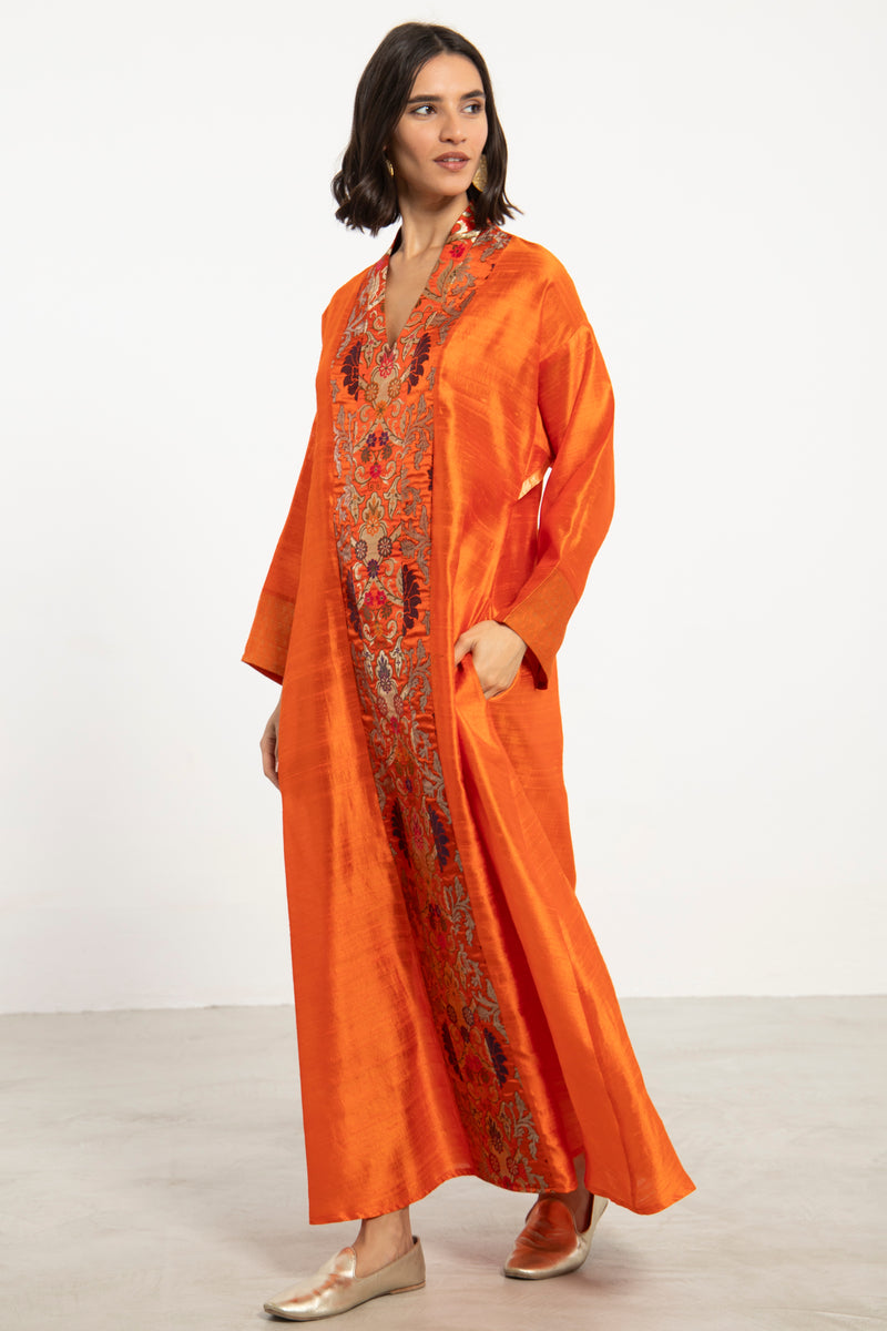 Basma Silk Orange Dress