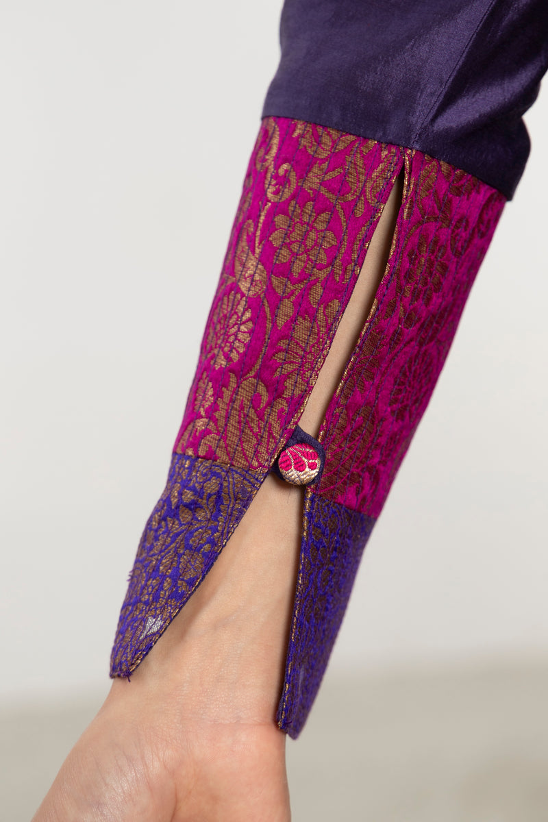 Soula Silk Purple & Gold Dress