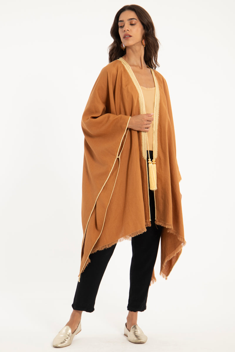 Classic Cotton Terracotta Poncho