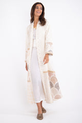 Fayrouz Patchwork Cotton Silk Embroidered Coat