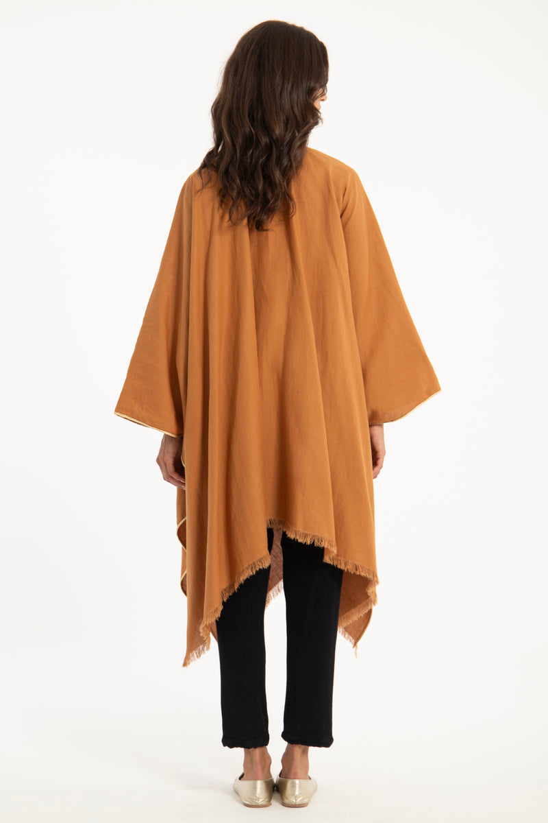 Classic Cotton Terracotta Poncho