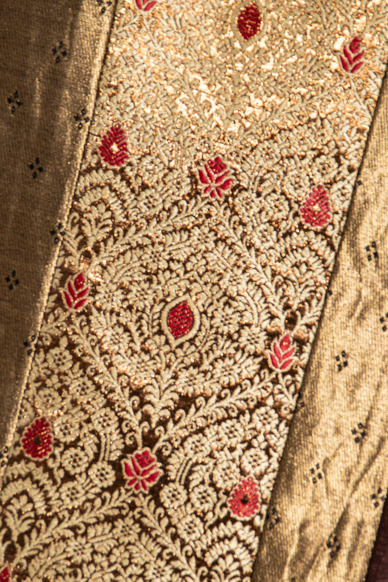 Basma Silk Tussar Burgundy Dress