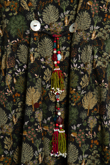 Ihsan Cotton Corduroy Forest Dress