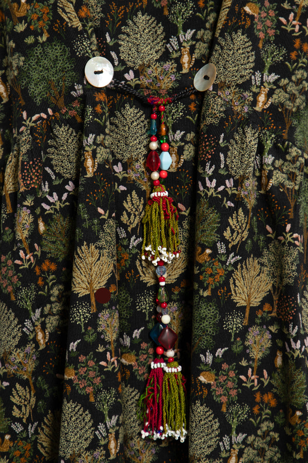 Ihsan Cotton Corduroy Forest Dress