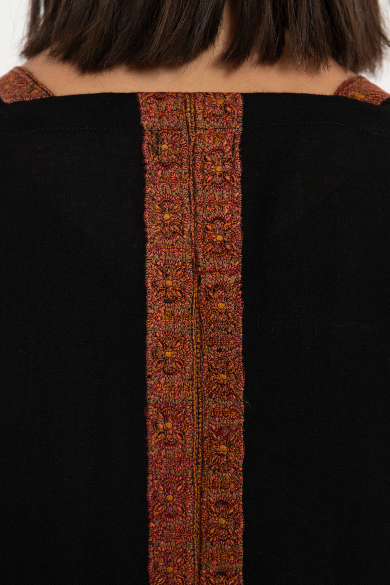 Wool Embroidered Black Abaya