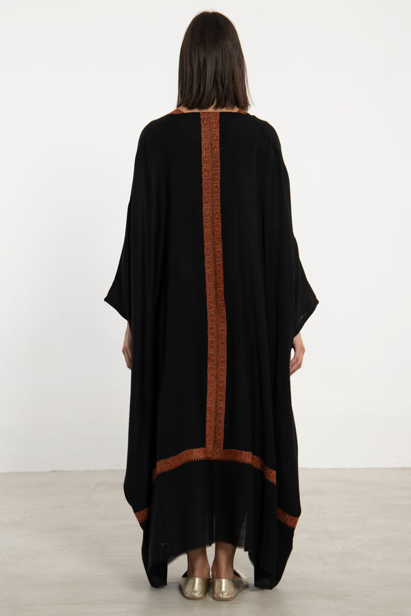 Wool Embroidered Black Abaya