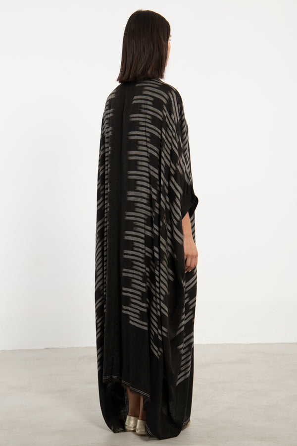 One-Of-A-Kind Cashmere Ikat Black Abaya