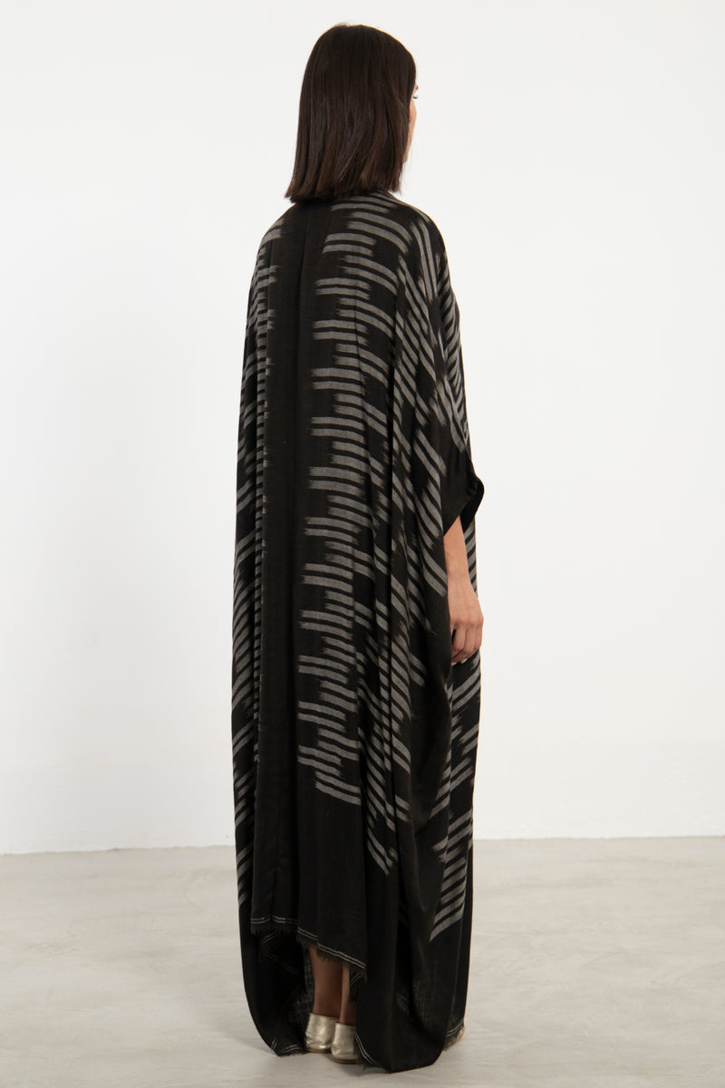 One-Of-A-Kind Cashmere Ikat Black Abaya