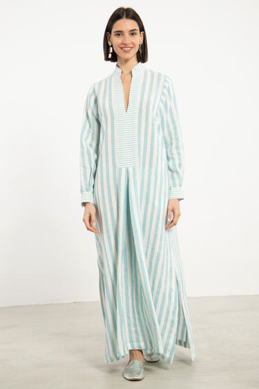 Safiya Linen Striped Jellaba
