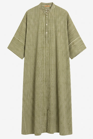 Fahed Buttoned Cotton Green Jellaba