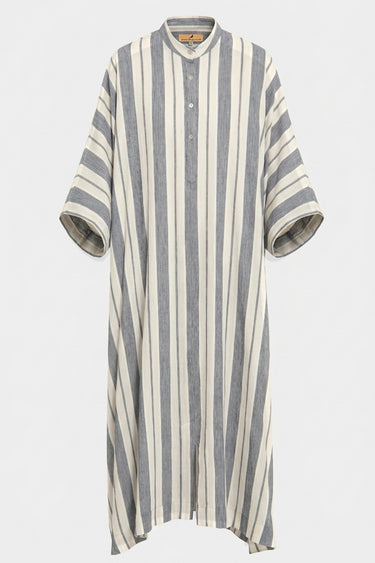 Fahed Buttoned Cotton Blue Jellaba