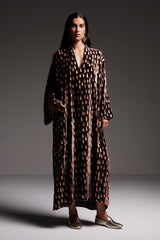 Nisrine Silk Velvet Brown Dress