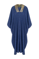 Adan Wool Blend Blue Kaftan