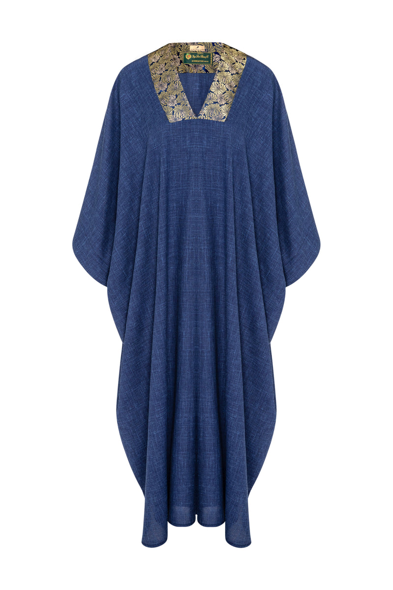 Adan Wool Blend Blue Kaftan