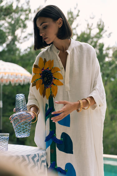 One-Of-A-Kind Helen Sunflower Linen Dress