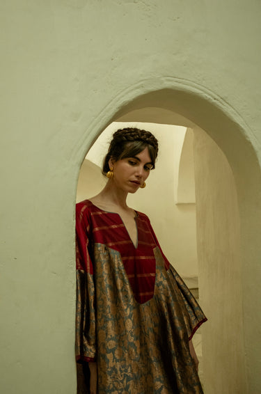 One-Of-a-Kind Rania Silk Brocade Dress