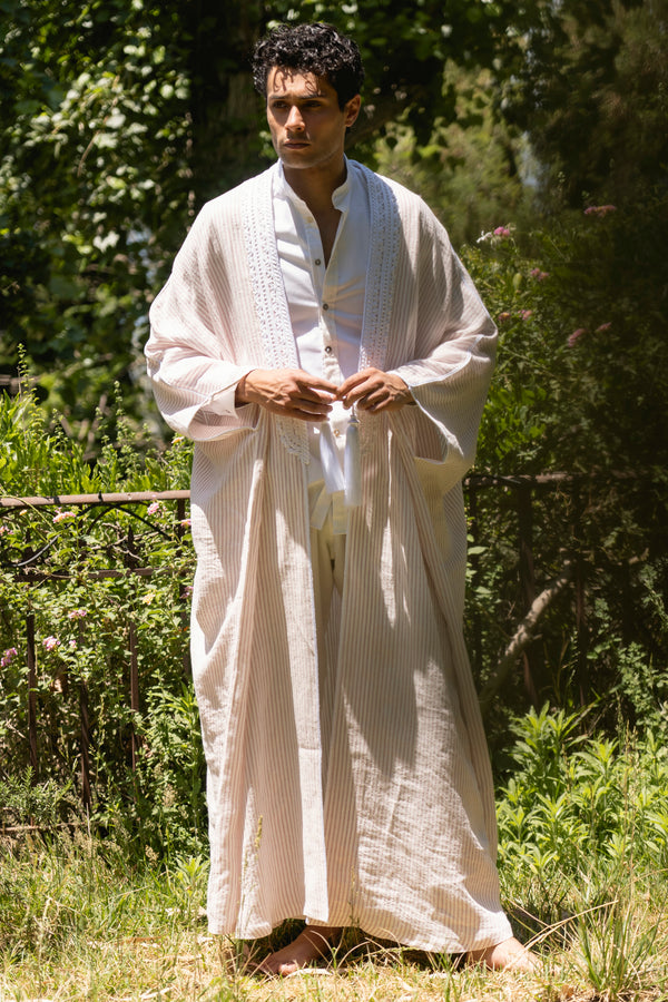 Classic Linen Light Pink Abaya