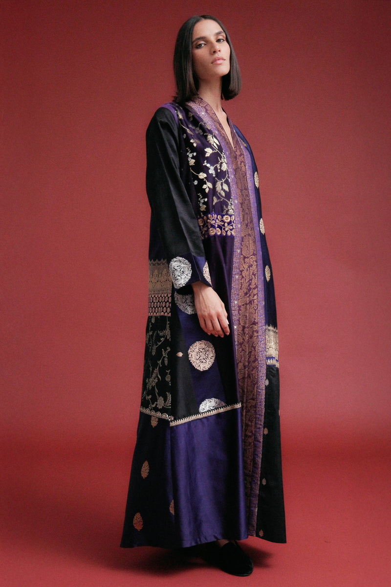 Fayrouz Silk Brocade & Patchwork Dress