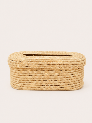 Straw Oval Tissue Box