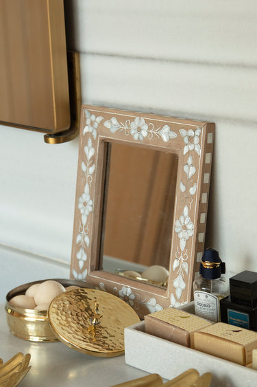 Flower Mother Of Pearl Mirror