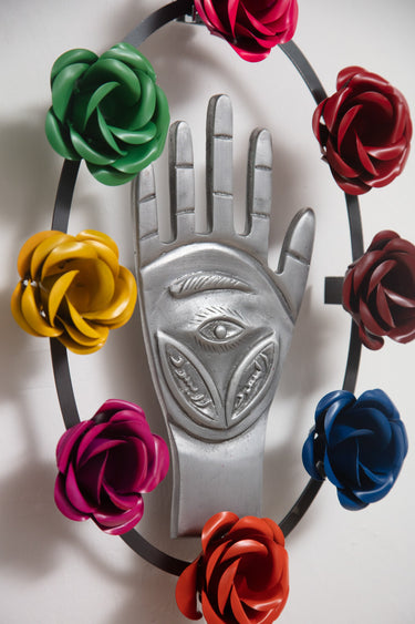 Hand with Colored Flowers